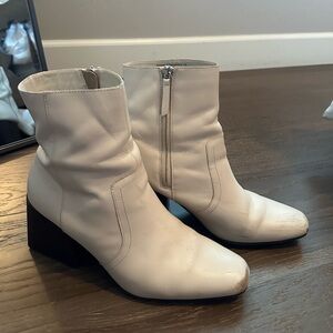 Blondo Waterproof Leather White Boots | Size 11